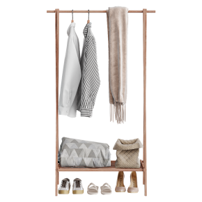 Floor-standing wooden coat rack CRB-01