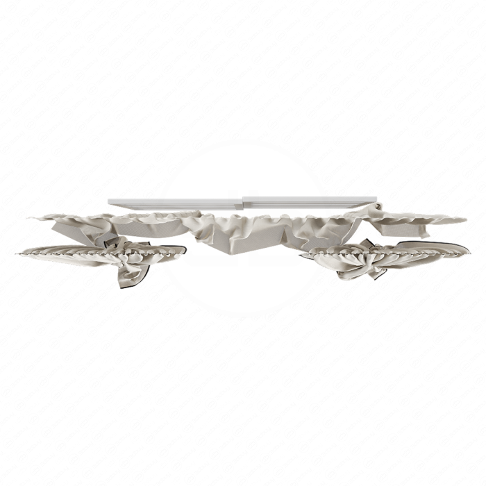 Шторы бежевые с подхватами и тюлем