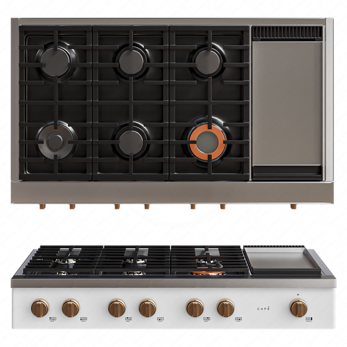 Варочная панель газовая Commercial-Style 48 inch от Cafe 6 Burners с грилем