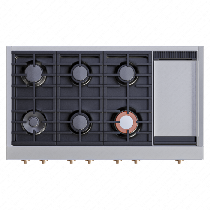 Варочная панель газовая Commercial-Style 48 inch от Cafe 6 Burners с грилем