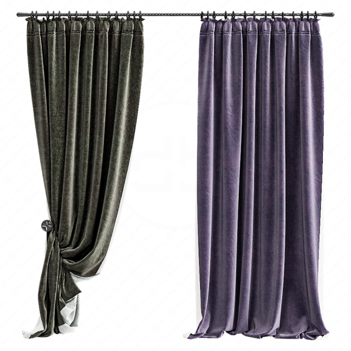 Штора темная на кольцах