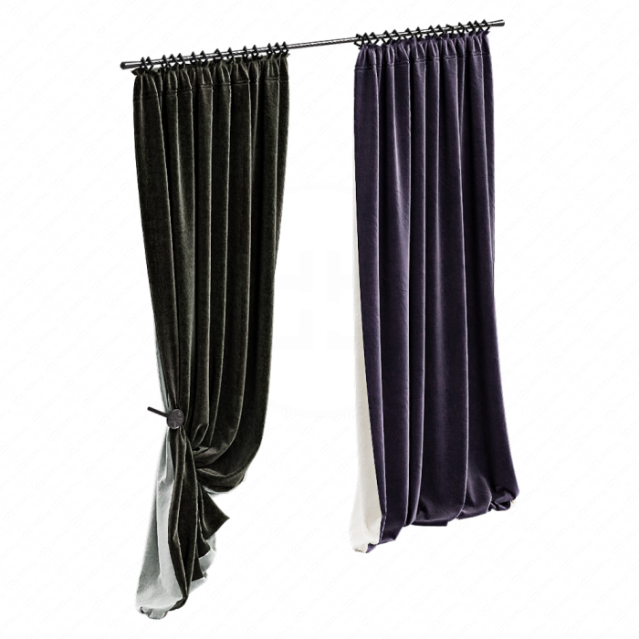 Штора темная на кольцах