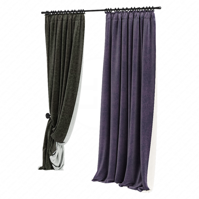 Штора темная на кольцах