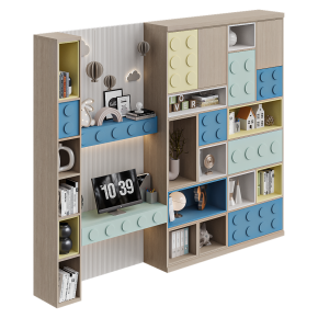 Children's furniture arrangement with decor.