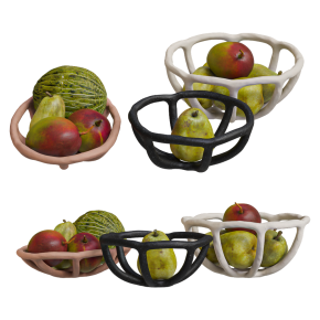 Фрукты в глиняных мисках