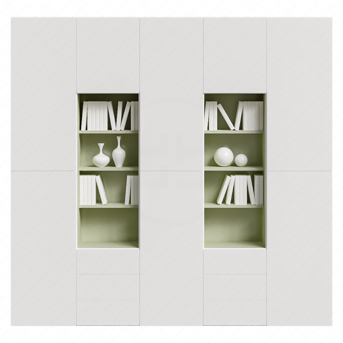 Шкаф в современном стиле с книгами