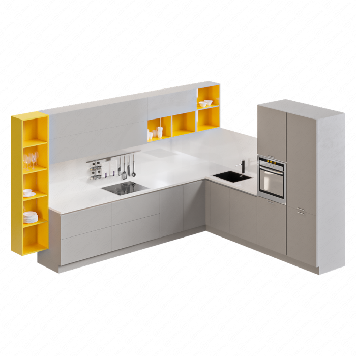 Кухонный гарнитур в ярких цветах ALNOPLAN от Модель кухни IKEA BODBYN