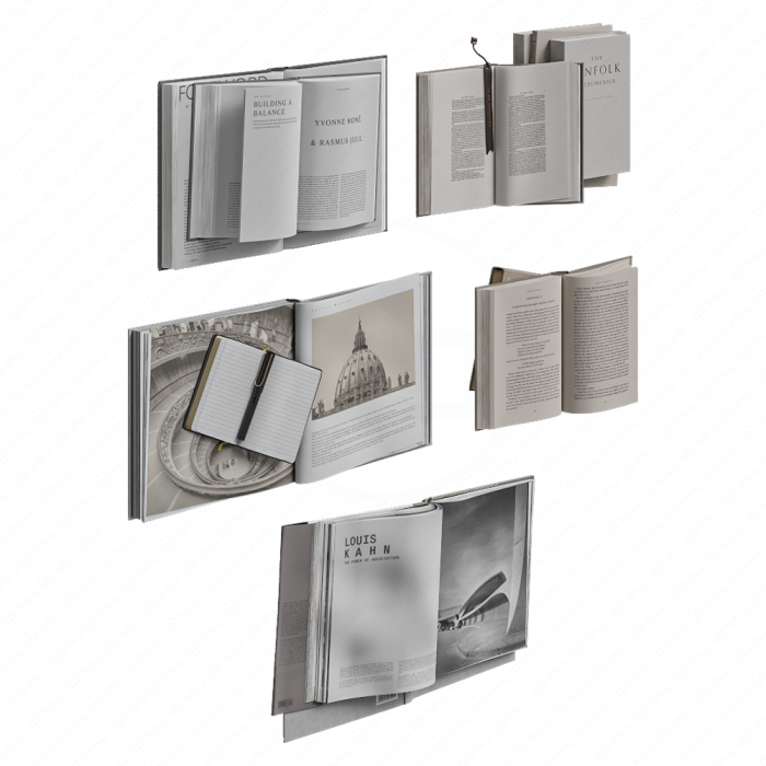 Набор открытых книг для декора