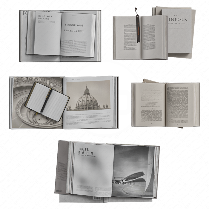 Набор открытых книг для декора