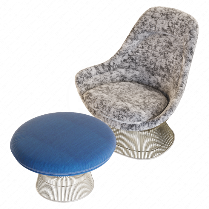 Кресло с оттоманкой от Warren Platner