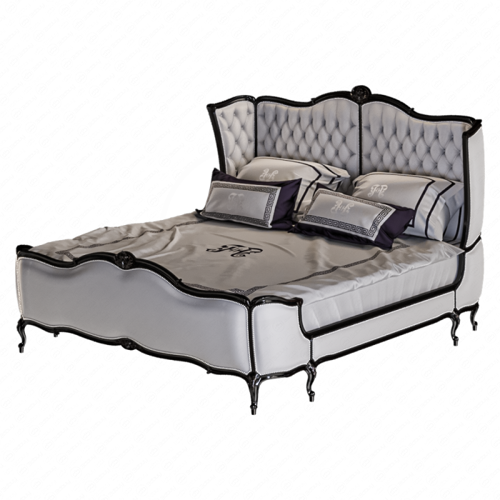 Кровать белая с изголовьем от Gianfranco Ferre home