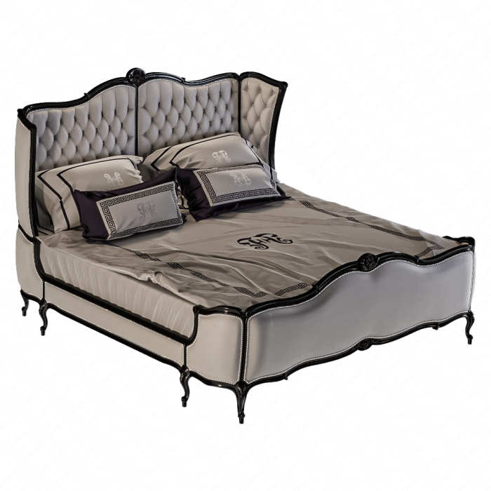Кровать белая с изголовьем от Gianfranco Ferre home
