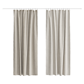 Sandy shower curtains for the bathroom.
