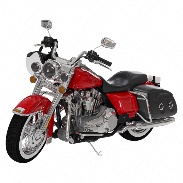 Leather moto helmet красный