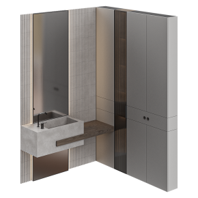 Modular corner bathroom furniture.