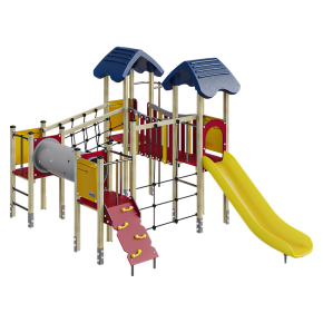 Playground complex with nets and bridges from KOMPAN