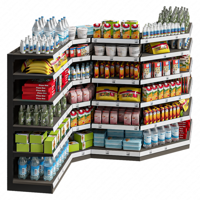 Стеллаж для магазина с продуктами