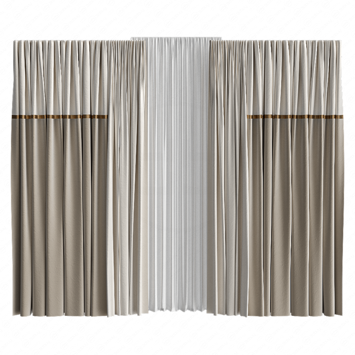 Шторы в пол бежевые двухцветные