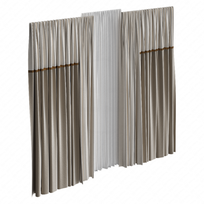 Шторы в пол бежевые двухцветные