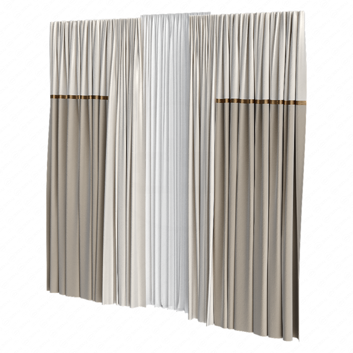 Шторы в пол бежевые двухцветные