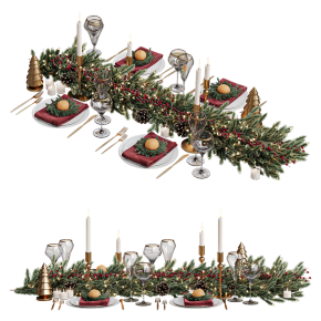 Decorative set New Year's table setting