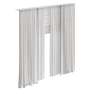 Шторы молочные в пол с римской