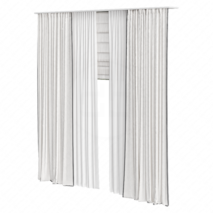 Шторы молочные в пол с римской