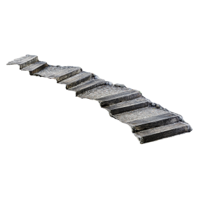 A landscape staircase made of stone and wood.