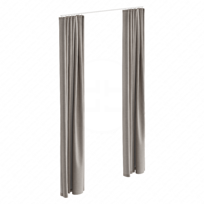 Штора для ванной двойная со скрытым потолочным карнизом Штора для ванной двойная со скрытым потолочным карнизом