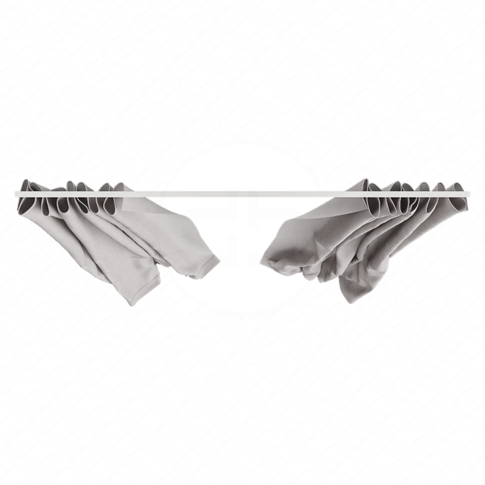 Штора для ванной двойная со скрытым потолочным карнизом Штора для ванной двойная со скрытым потолочным карнизом