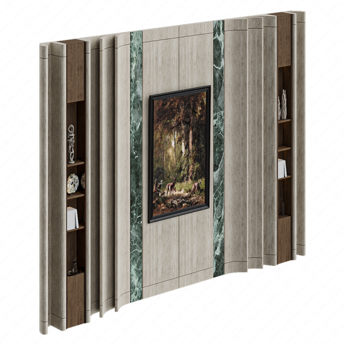 Декоративная стеновая панель Marble & Shelves