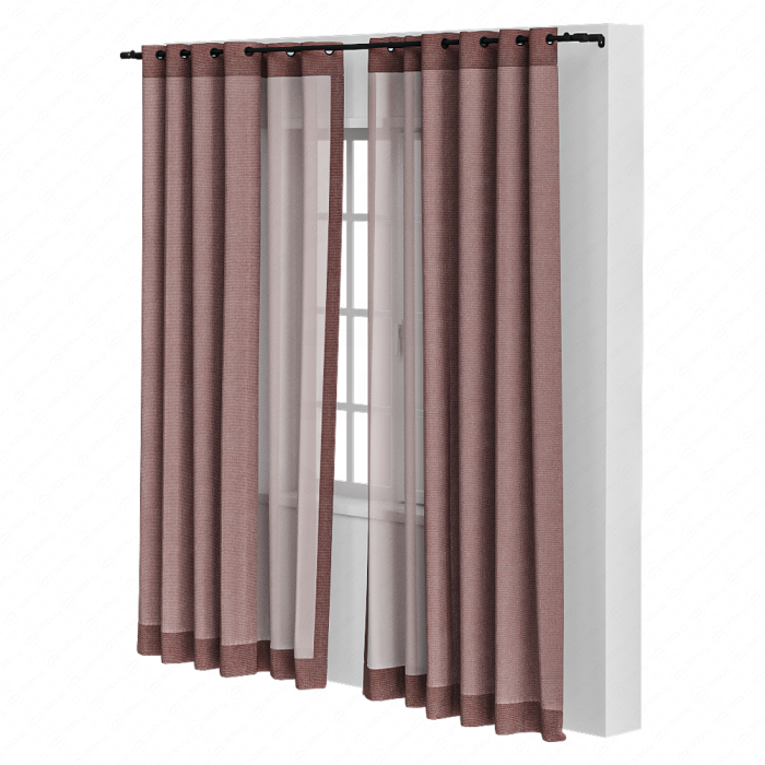 Шторы розовые полупрозрачные