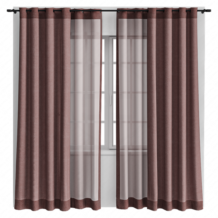Шторы розовые полупрозрачные