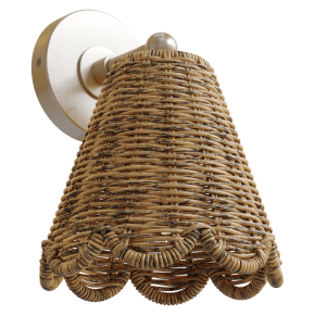 Kismet rattan-woven wall sconce