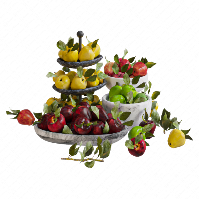 Яблоки с листочками