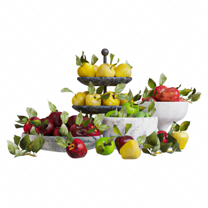 Яблоки с листочками
