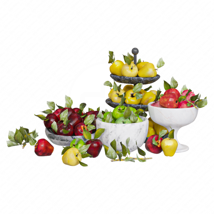 Яблоки с листочками