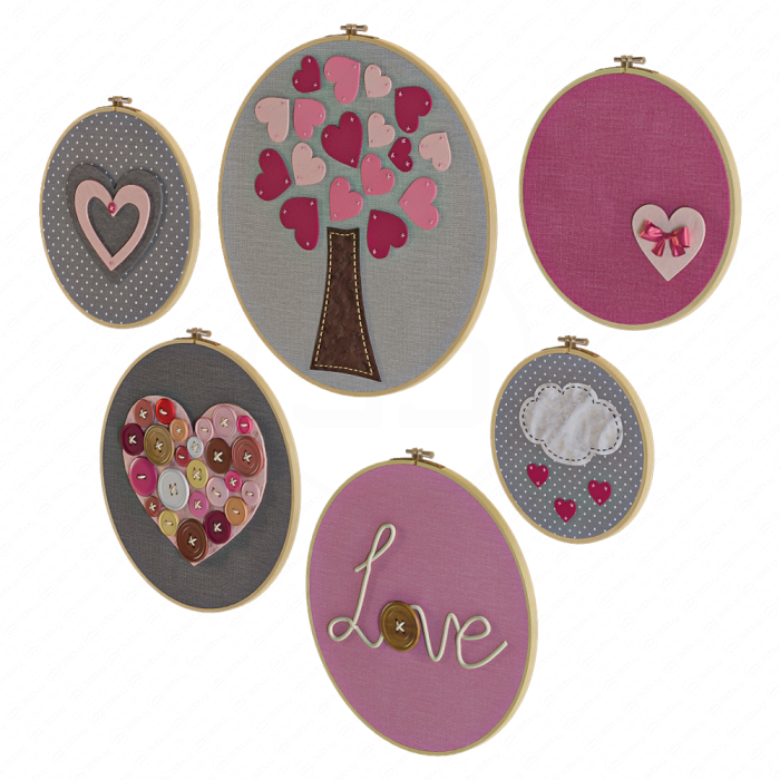 Набор для декора на стену handmade из пяльцев