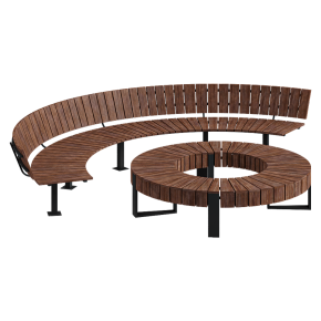 round wooden rest area
