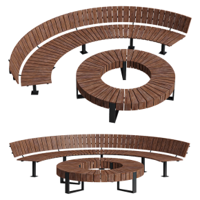 round wooden rest area