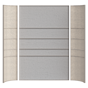 Partition made of rattan and fabric.