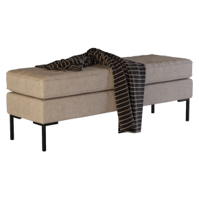 Kona banquette with a throw blanket.