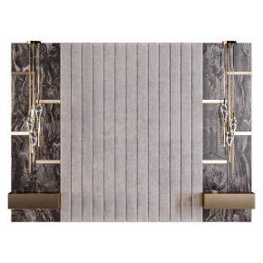 Изголовье из велюра и керамогранита Marble от Rex