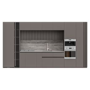 Beige straight kitchen
