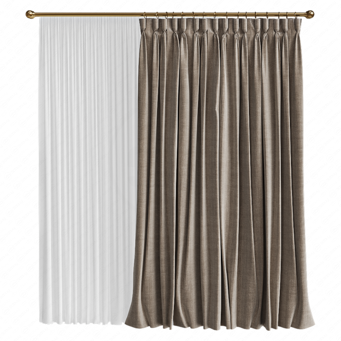 Шторы плотные светло-коричневые