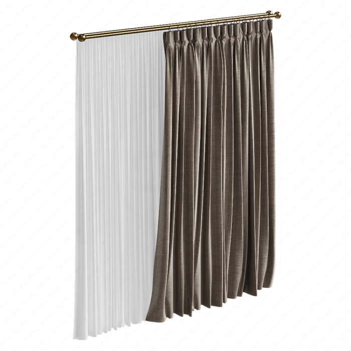 Шторы плотные светло-коричневые