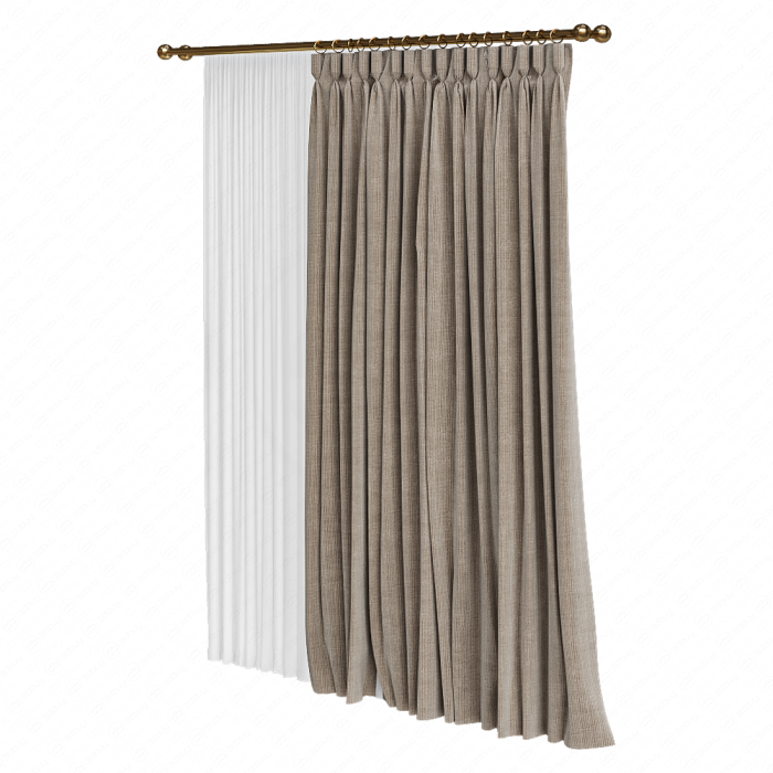 Шторы плотные светло-коричневые