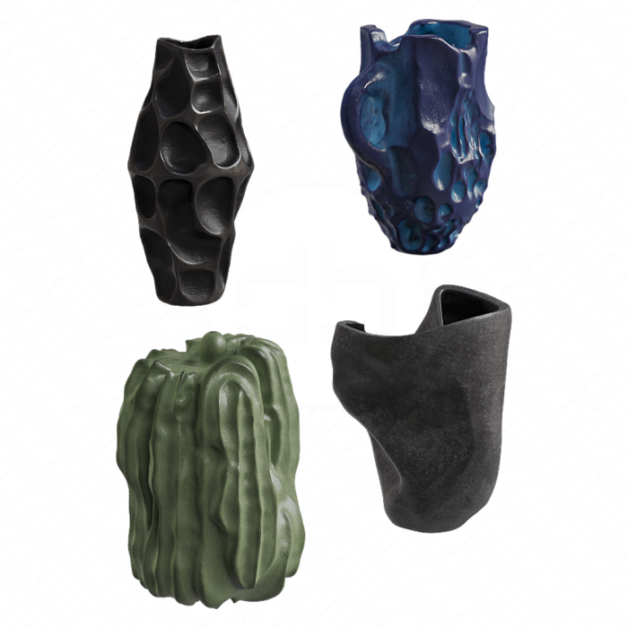 Вазы из глины несимметричные