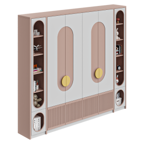Children's wardrobe with toys and decor