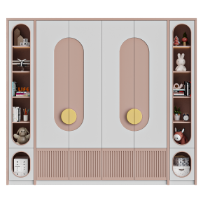Children's wardrobe with toys and decor